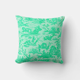 Green Toile Kissen