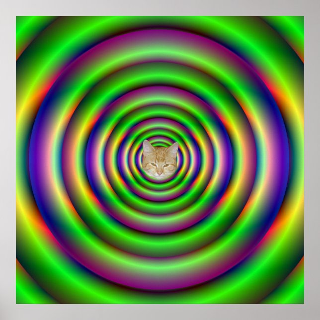 Green Torus Tunnel Poster + Katze (Vorne)