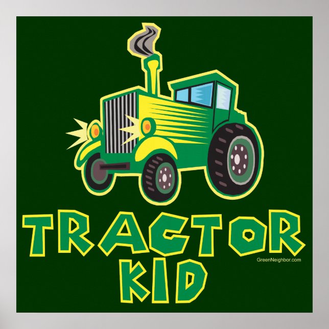 Green Tractor Kid Poster (Vorne)