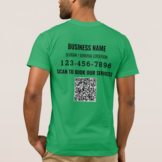 Green Trade Show mit benutzerdefinierten QR-Code T-Shirt (Rückseite)