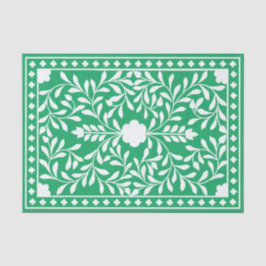 Green Traditional Bone Inlay Decoupage Paper  Seidenpapier