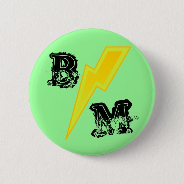 Green Trauzeuge LIghtning Bolt Button (Vorderseite)