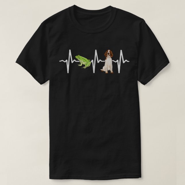 Green Tree Frog Welsh Springer Spaniel Heartbeat D T-Shirt (Design vorne)