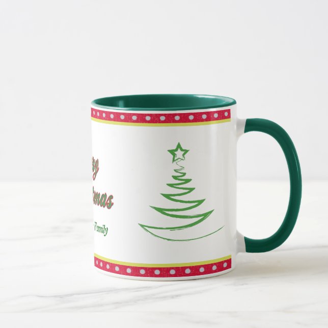 Green Tree Frohe Weihnachtsfamilie Tasse (Rechts)