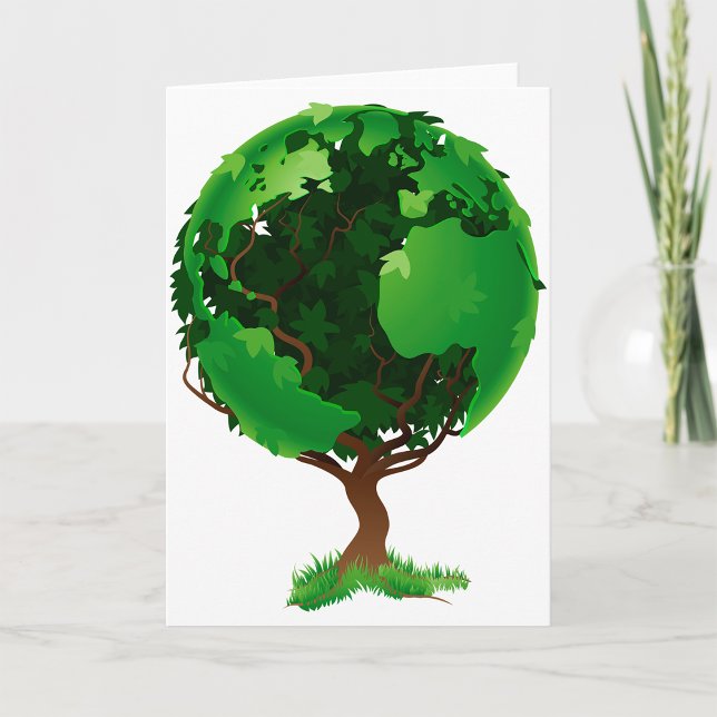 Green Tree Globe Greeting Cards Karte (Von Creator hochgeladen)