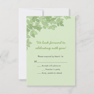 Green Tree Wedding Response Card Einladung