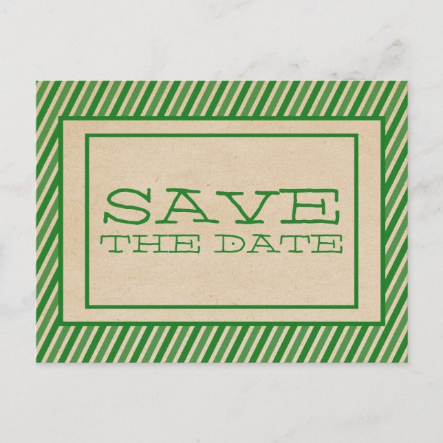 Green Trendy Stripes Enregistrer la carte postale  (Devant)