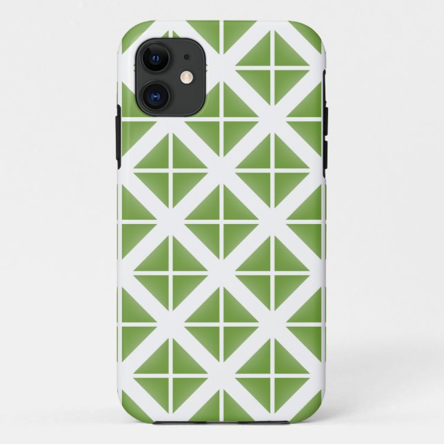 Green Trendy Triangle Pattern Case-Mate iPhone Hülle (Rückseite)