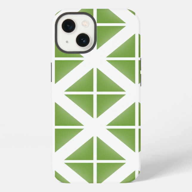 Green Trendy Triangle Pattern iPhone Hülle (Rückseite)