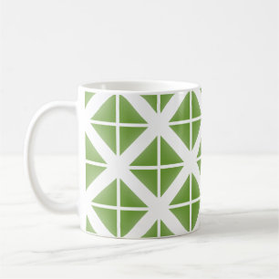 Green Trendy Triangle Pattern Kaffeetasse