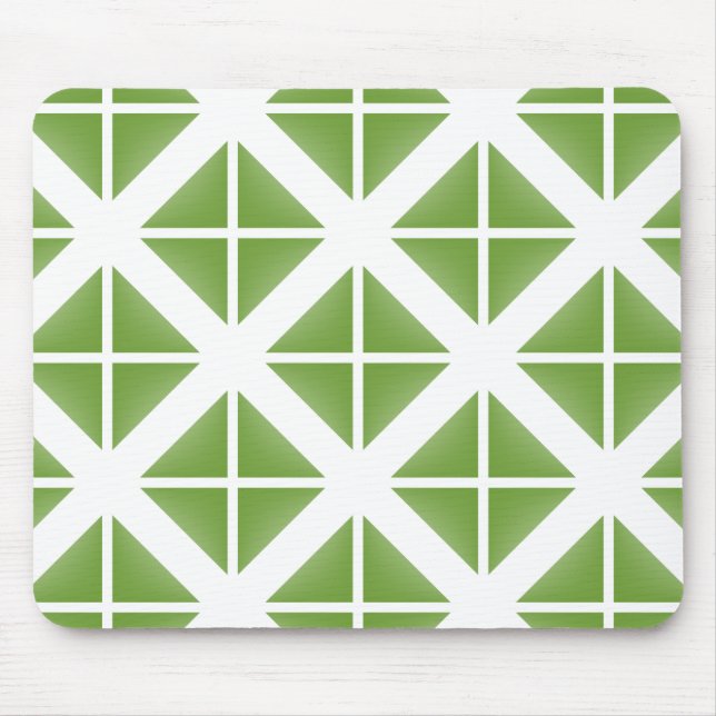 Green Trendy Triangle Pattern Mousepad (Vorne)