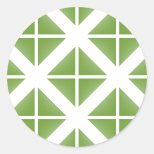 Green Trendy Triangle Pattern Runder Aufkleber