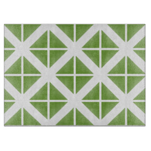Green Trendy Triangle Pattern Schneidebrett