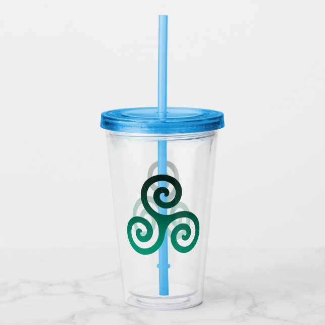 Green Triskele Acryltrinkbecher (Vorderseite)