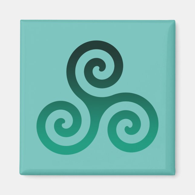 Green Triskele Alte keltische Symbol Minze Magnet (Vorne)