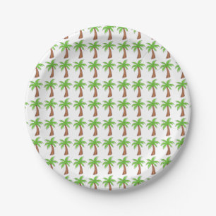 Green Tropical Island Beach Palm Tree Urlaub Pappteller