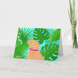 Green Tropical Island Yellow Dog Merci Cartes