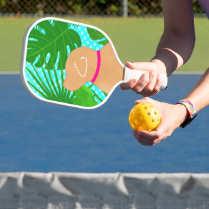 Green Tropical Island Yellow Dog Pickleball Paddel Schläger