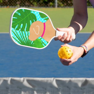 Green Tropical Island Yellow Dog Pickleball Paddel Schläger