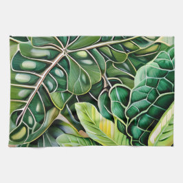 Green Tropical Leaves Housewarming Gift Geschirrtuch