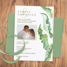 Green Tropical Leaves Wedding 