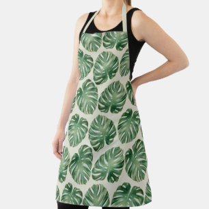 Green Tropical Monstera Blätter Muster Schürze