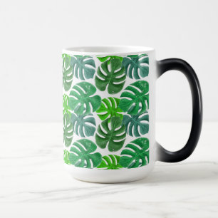 Green Tropical Palm Blätter Exotic Muster Verwandlungstasse