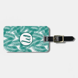 Green Tropical Palm Blätter Muster Gepäckanhänger