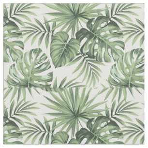 Green Tropical Palm Blätter Muster Stoff