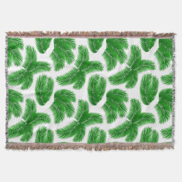 Green Tropical Palm Fronds on White Decke