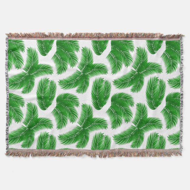 Green Tropical Palm Fronds on White Decke (Vorderseite)