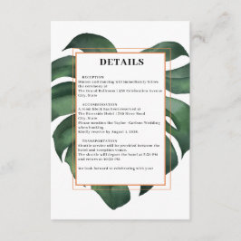 Green Tropical Palm Leaves Deatils Begleitkarte