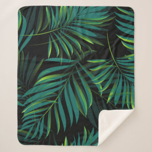 Green tropical palm leaves. Seamless pattern graph Sherpadecke
