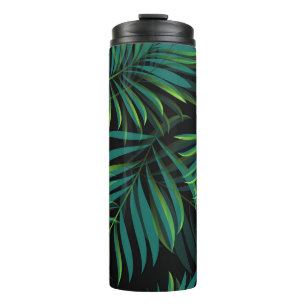 Green tropical palm leaves. Seamless pattern graph Thermosbecher