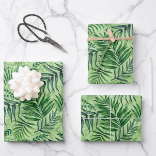 Green Tropical Palm & Monstera Blätter