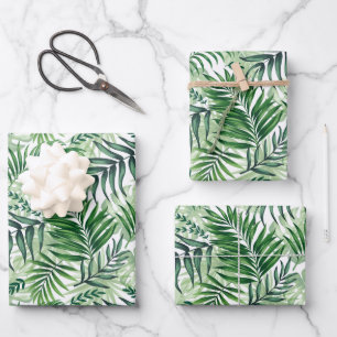 Green Tropical Palm & Monstera Blätter