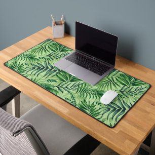 Green Tropical Palm & Monstera Blätter Schreibtischunterlage