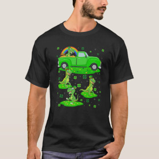 Green Truck Leprechaun Hat Tyrannosaurus St. Patri T-Shirt