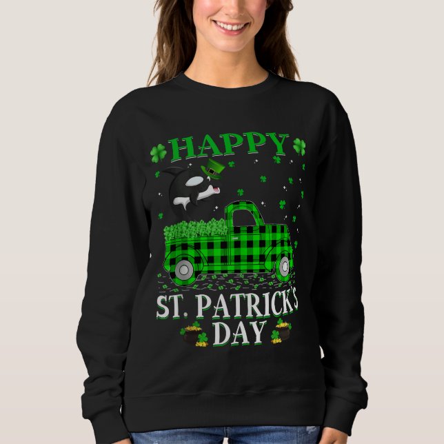 Green Truck Orca Fisch St Patrick S Day Tan Sweatshirt (Vorderseite)