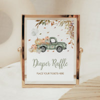 Green Truck Pumpkin Diaper Raffle Baby Dusche