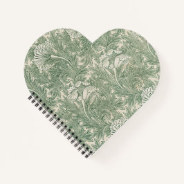 Green Tulips William Morris Spiral Notebook Notizbuch