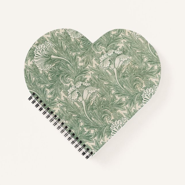 Green Tulips William Morris Spiral Notebook Notizbuch (Vorderseite)