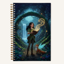 Green Tunic Forest Maiden & Winged Fox Journal Notizbuch