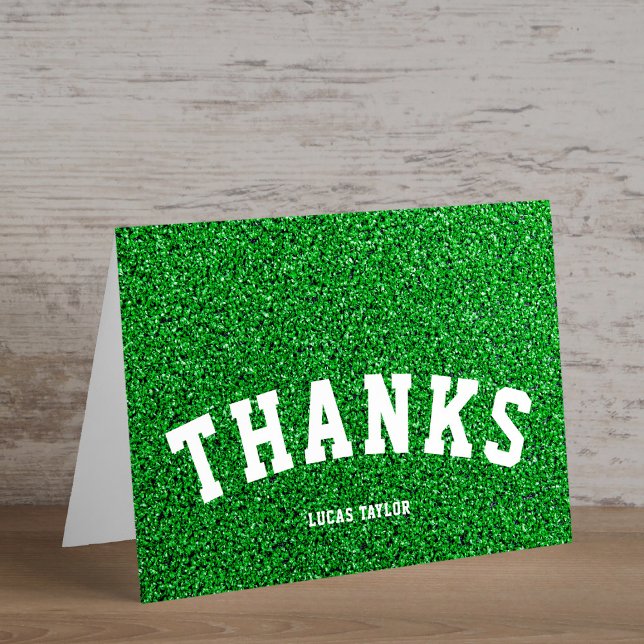 Green Turf Athlete Sports Carte de remerciements (Créateur téléchargé)