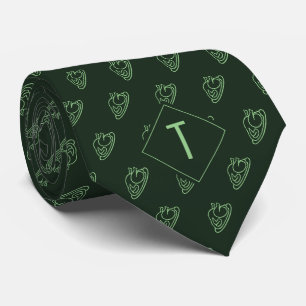 Green TÜRKEI Print Monogramm Krawatte