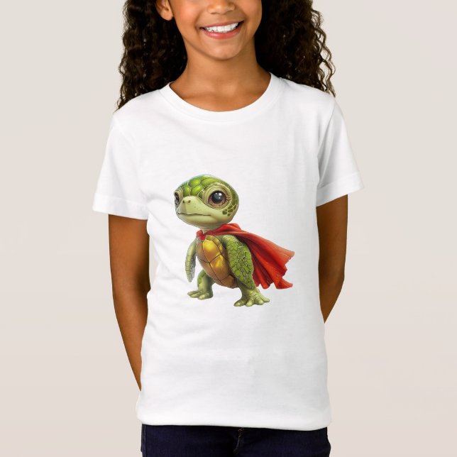 Green Turtle Hero mit Red Cape T-Shirt (Vorderseite)