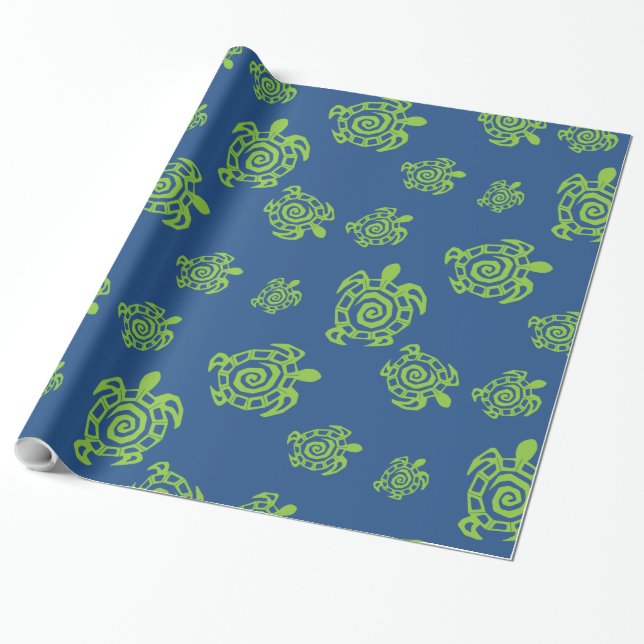 Green Turtle Pattern Geschenkpapier (Ungerollt)