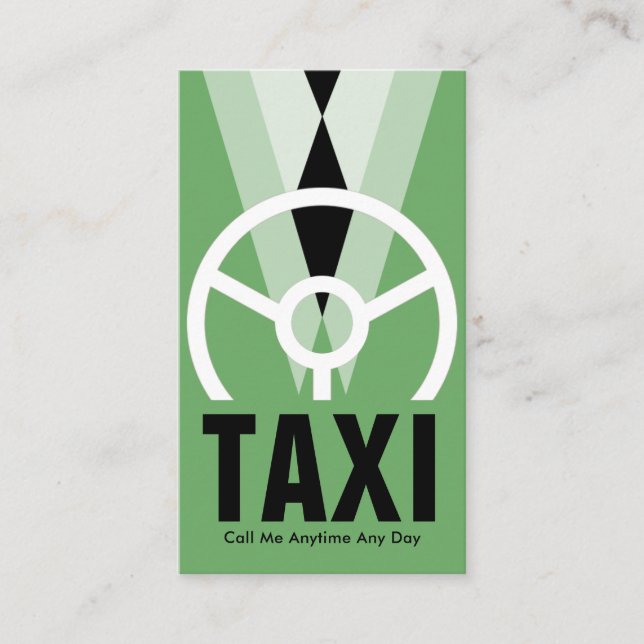 Green Tuxedo Chauffeur Taxi Visitenkarte (Vorderseite)