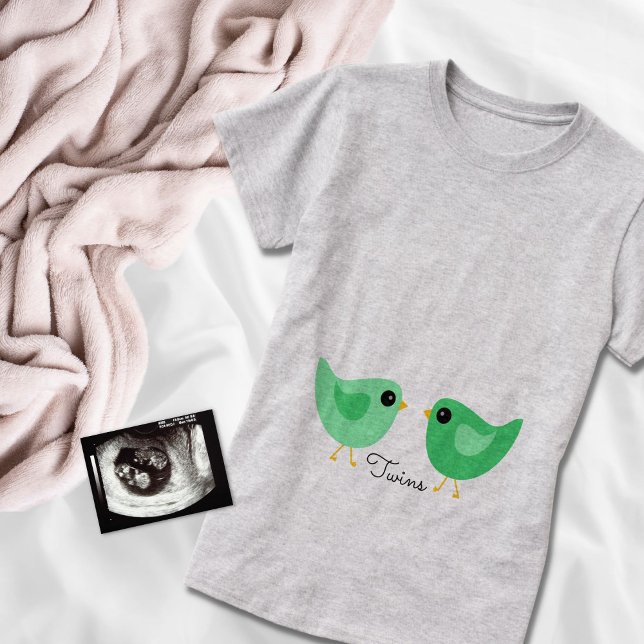 Green Twin Birds Maternity Shirt (Von Creator hochgeladen)
