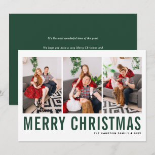 Green Typografy Foto Collage Frohe Weihnachten